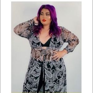 Plus mesh duster kimono NWT
